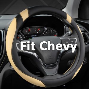 West Llama Funda personalizada para volante de automóvil para Chevy Silverado, Tahoe, Equinox, Traverse, Trailblazer, Colorado (negro + beige, West Llama Funda personalizada para volante de automóvil para Chevy Silverado, Tahoe, Equinox, Traverse, Trailblazer, Colorado (negro + beige,