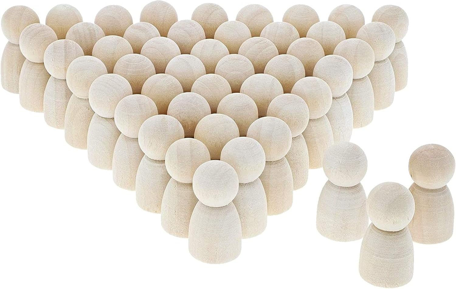 Bright Creations Muñecas de madera con clavijas, figuras de madera (1.1 pulgadas, 50 unidades)