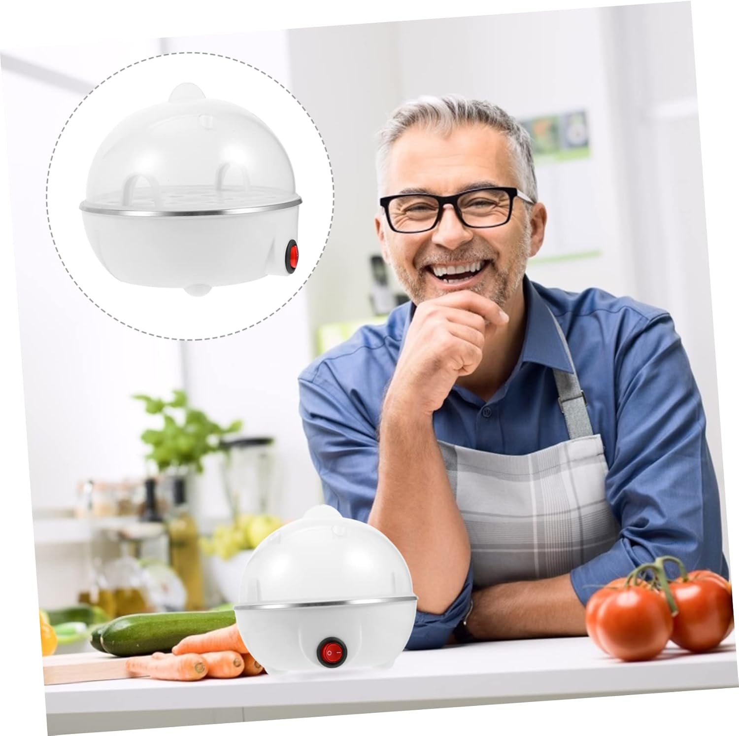 Vaporizador de huevos de 7 huevos vaporizador de huevos eléctrico taza de huevo caldera de huevos vaporizador eléctrico huevo blanco escalfador
