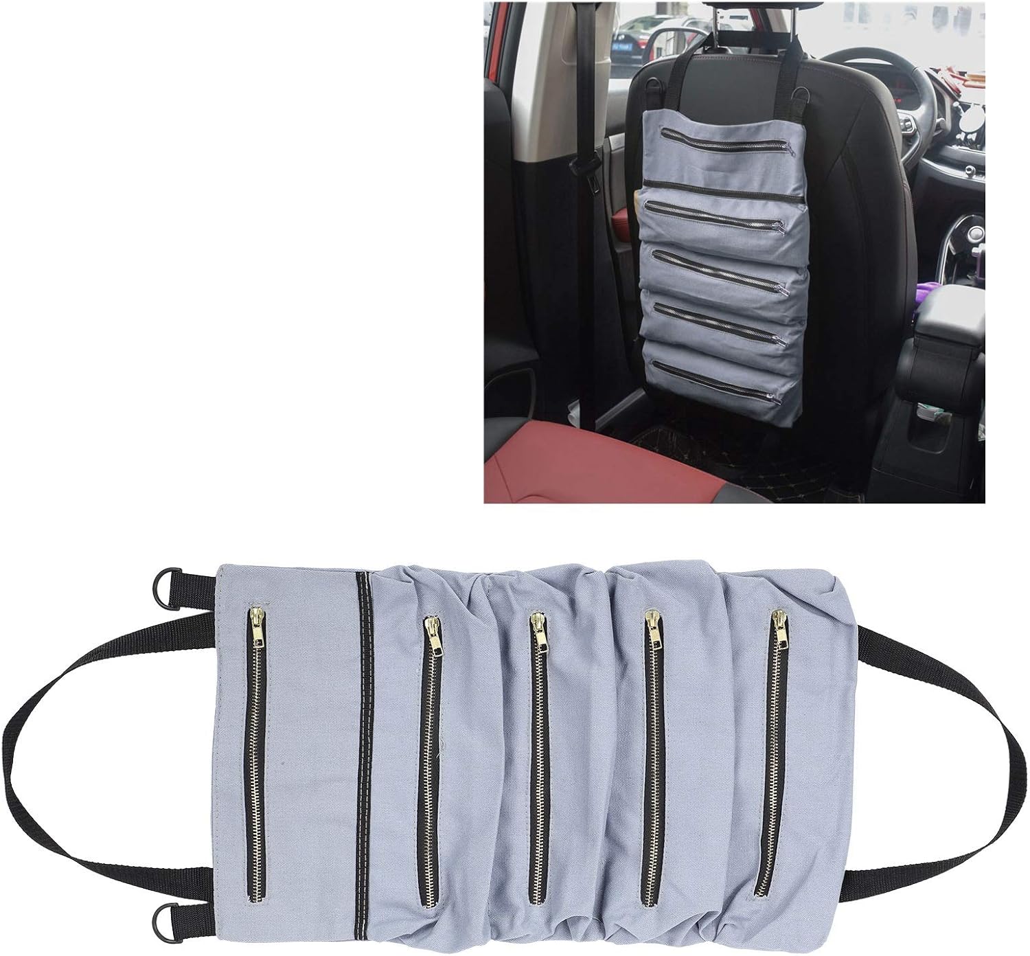 Bolsa organizadora de herramientas, bolsa de almacenamiento, lona portátil resistente para electricistas para jardineros, mecánicos de automóviles,