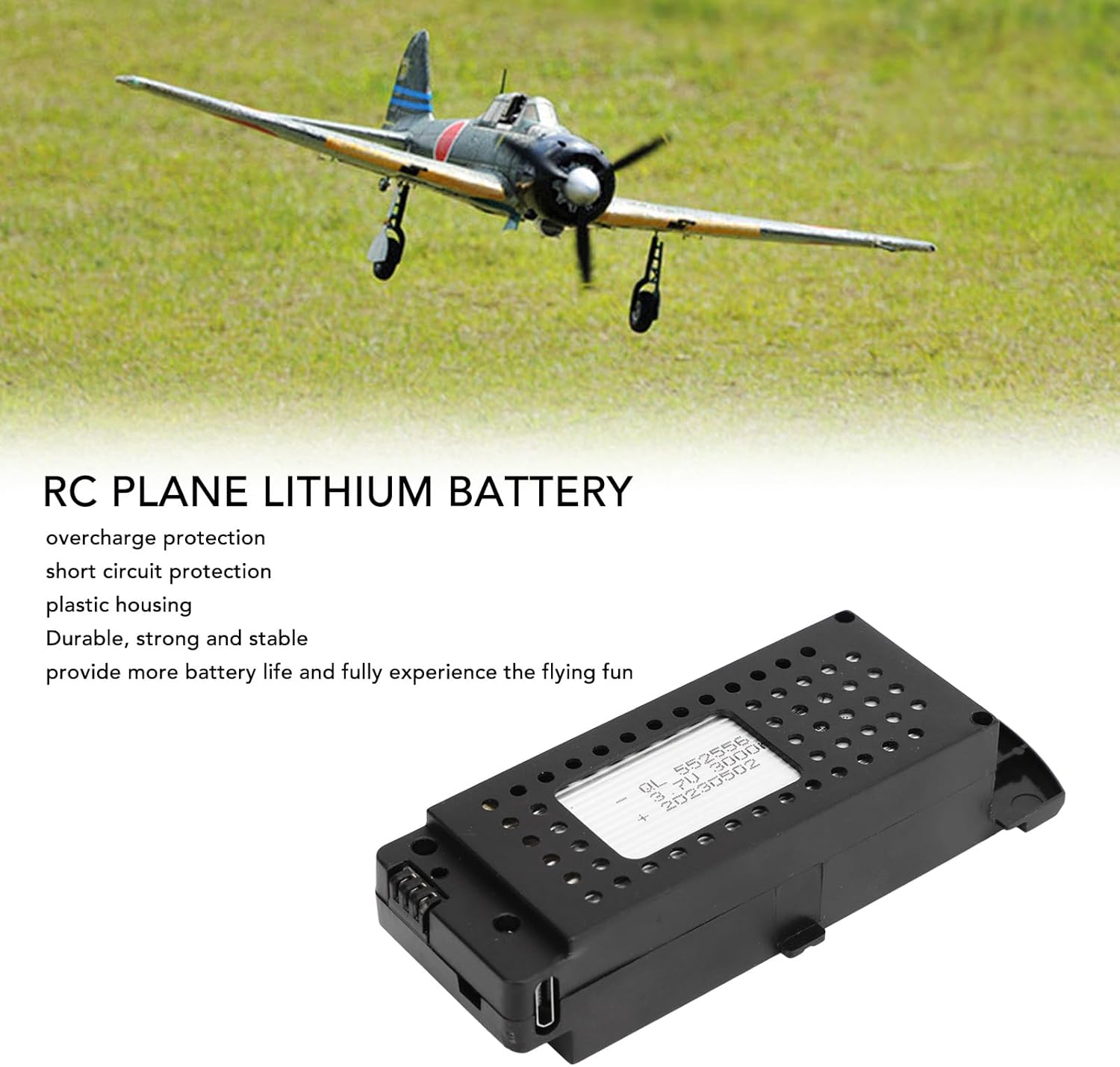 Zunate Batería de litio de 3.7 V 3000 mAh RC Drones, mini batería de vuelo inteligente, batería de repuesto UAV RC Drone Accesorios para aviones de
