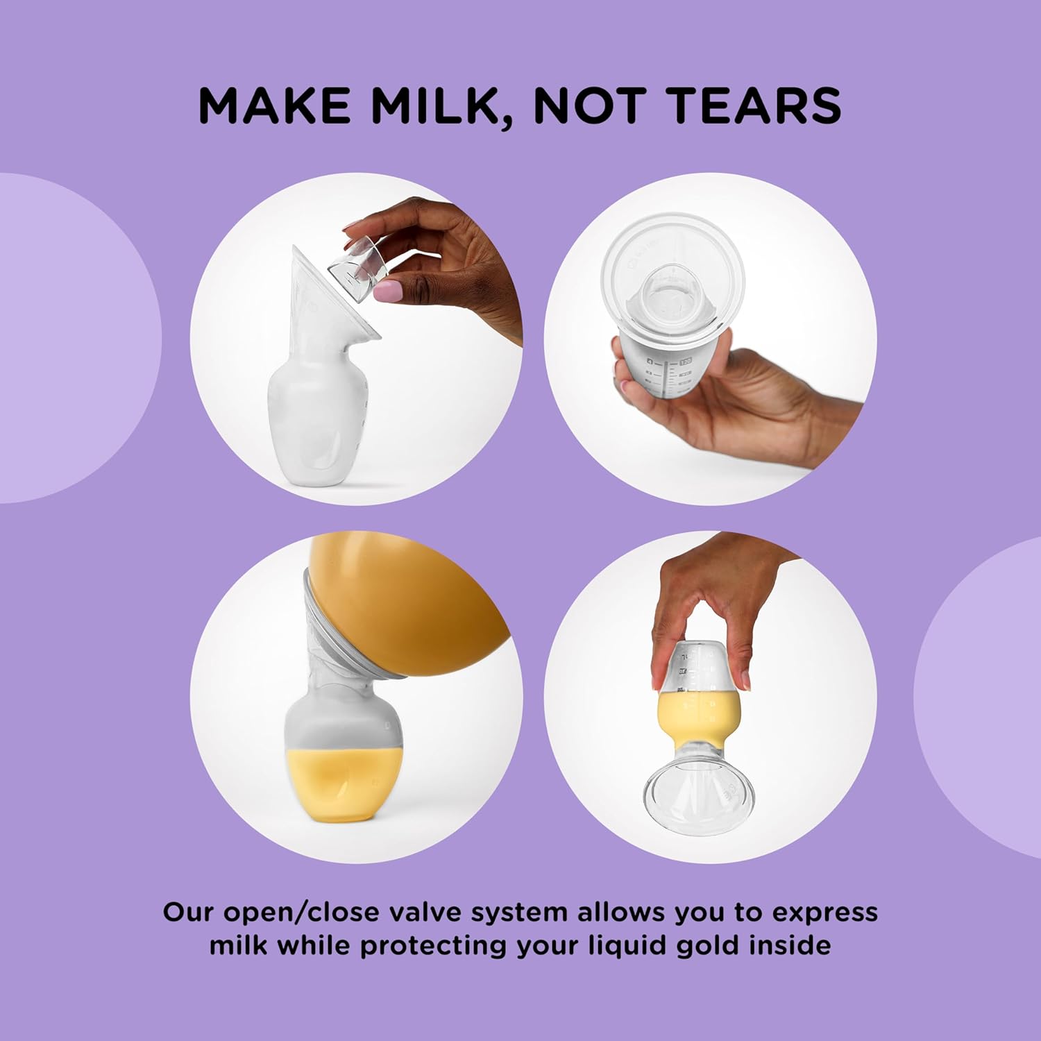 Extractor de leche manual manos libres con válvula personalizada a prueba de derrames, esenciales posparto, fácil de limpiar, bomba portátil para