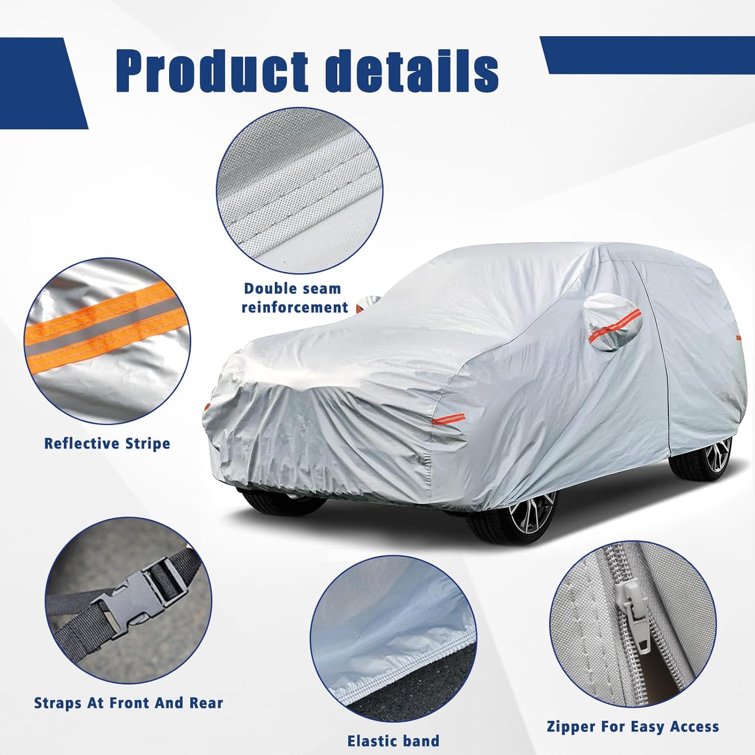 Kayme – Cubierta de 6 capas para vehículo utilitario deportivo, impermeable, apta para todo tipo de clima, protección completa para exteriores