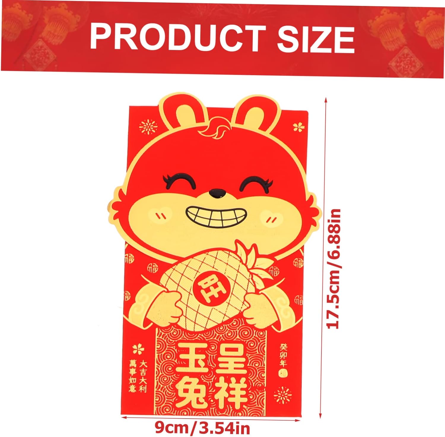 ABOOFAN 72 Pcs zodiac rabbit year packet chinese red envelope kids paper cute rabbit red packets spring festival bag Lucky China rabbit red