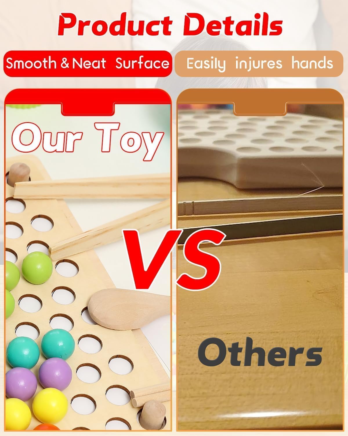 Juguetes Montessori de madera, juego de cuentas de tablero de clavijas para niños pequeños, juguete preescolar educativo temprano, juguetes de