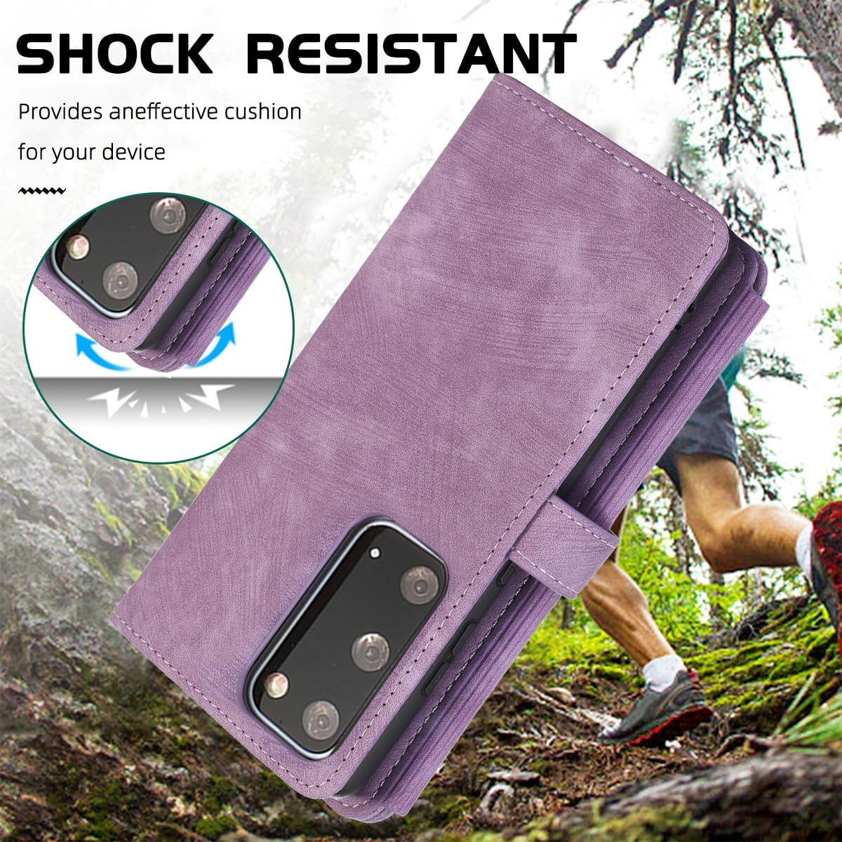 Diseño para Samsung Galaxy S20 5G Funda tipo cartera cruzada con ranuras para tarjetas de piel sintética, función atril, cierre magnético, con