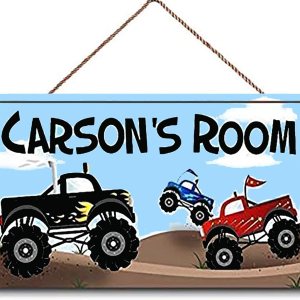 Letrero de puerta de bebé para cuarto de bebé, letrero personalizado para puerta de camiones monstruos, letrero personalizado para habitación de Letrero de puerta de bebé para cuarto de bebé, letrero personalizado para puerta de camiones monstruos, letrero personalizado para habitación de