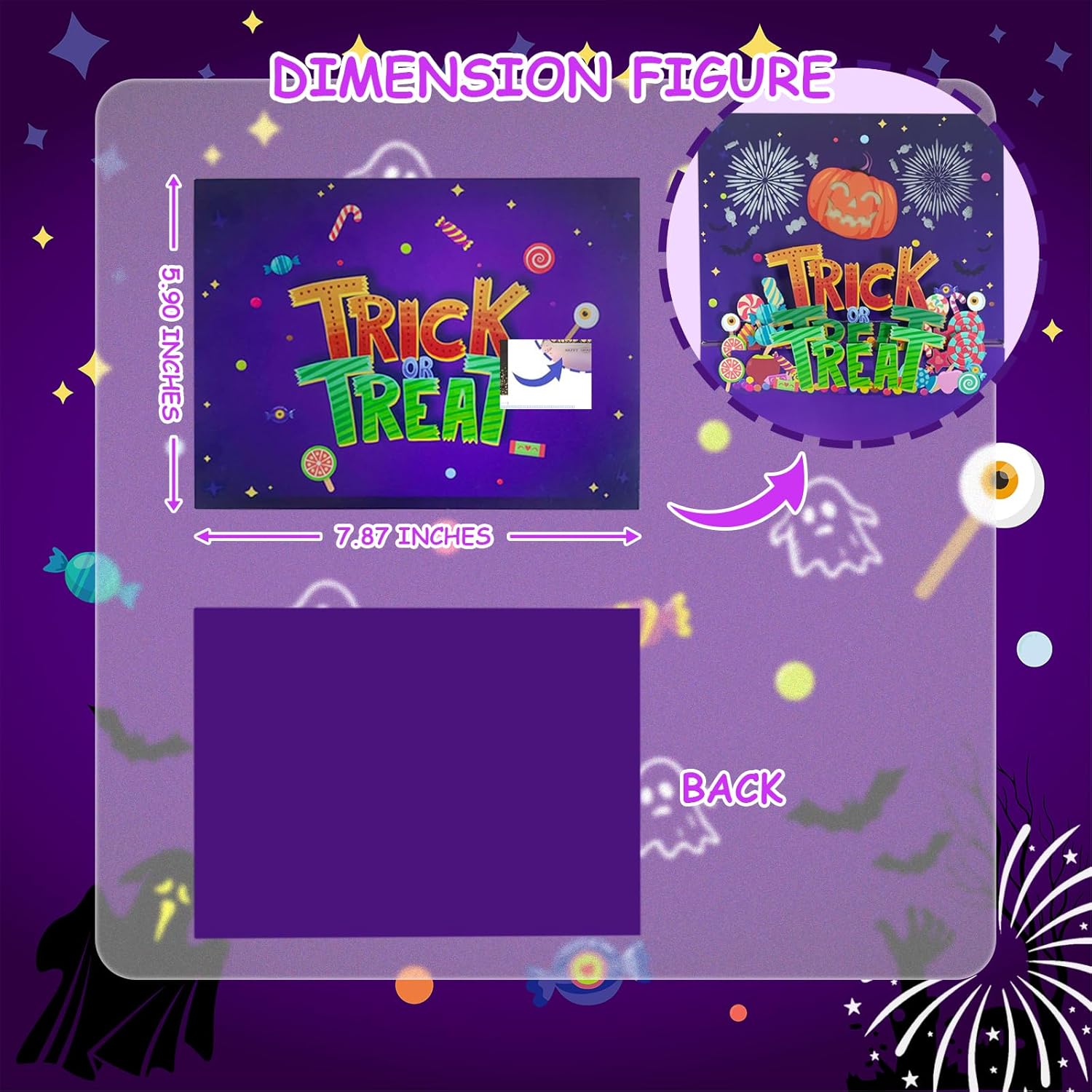 Tarjeta de Halloween de calabaza desplegable 3D con luz y música, para niños, amigos, novio, novia, marido, él, mujeres, cráneo, fantasma, sobre