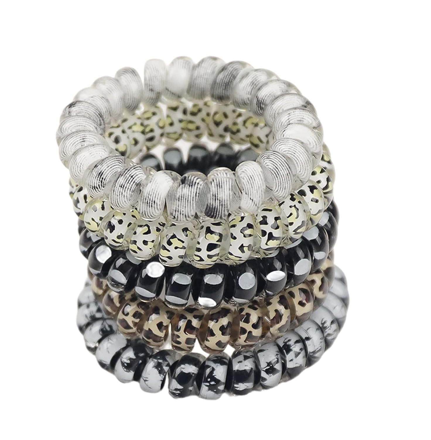 Cuerda de pelo 5 unids leopardo impresión teléfono cable círculo lunares pantalla impresión accesorios para el cabello Headwear cuerda de pelo