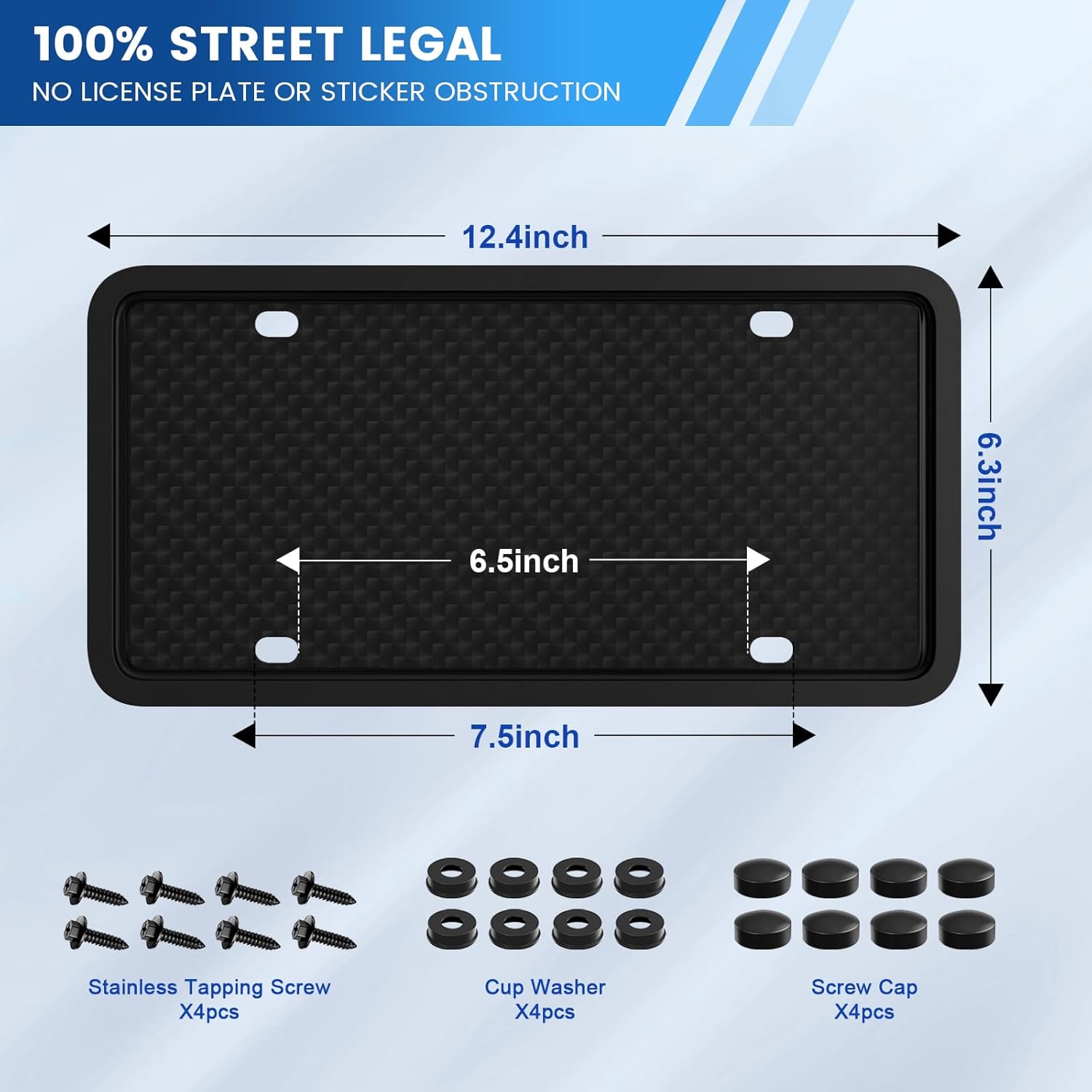 Marcos negros para matrícula, paquete de 2 fundas universales para matrícula de automóvil, soporte universal para placa delantera de automóvil de