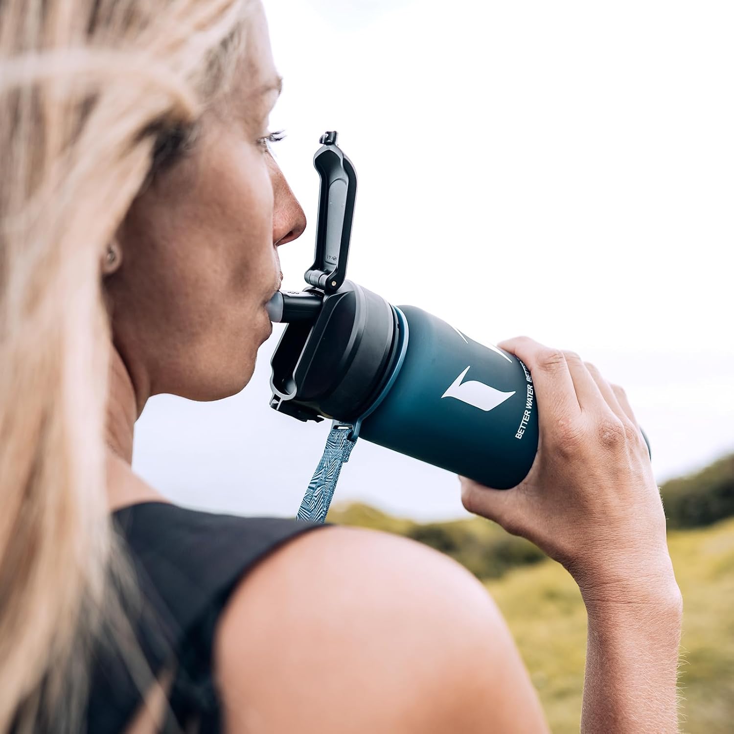 Super Sparrow Sports Water Bottle with Straw – 25 oz32 oz – Non-Toxic BPA Free & Eco-Friendly Tritan Co-Polyester Plastic Water Bottle – Leak Proof