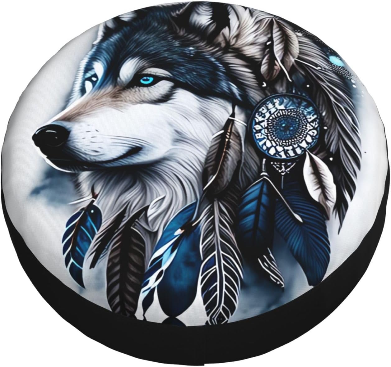 Fundas para neumáticos de repuesto de lobo nativo americano para remolque, cámper, RV, SUV, camión, viajes, fundas de neumáticos de fantasía