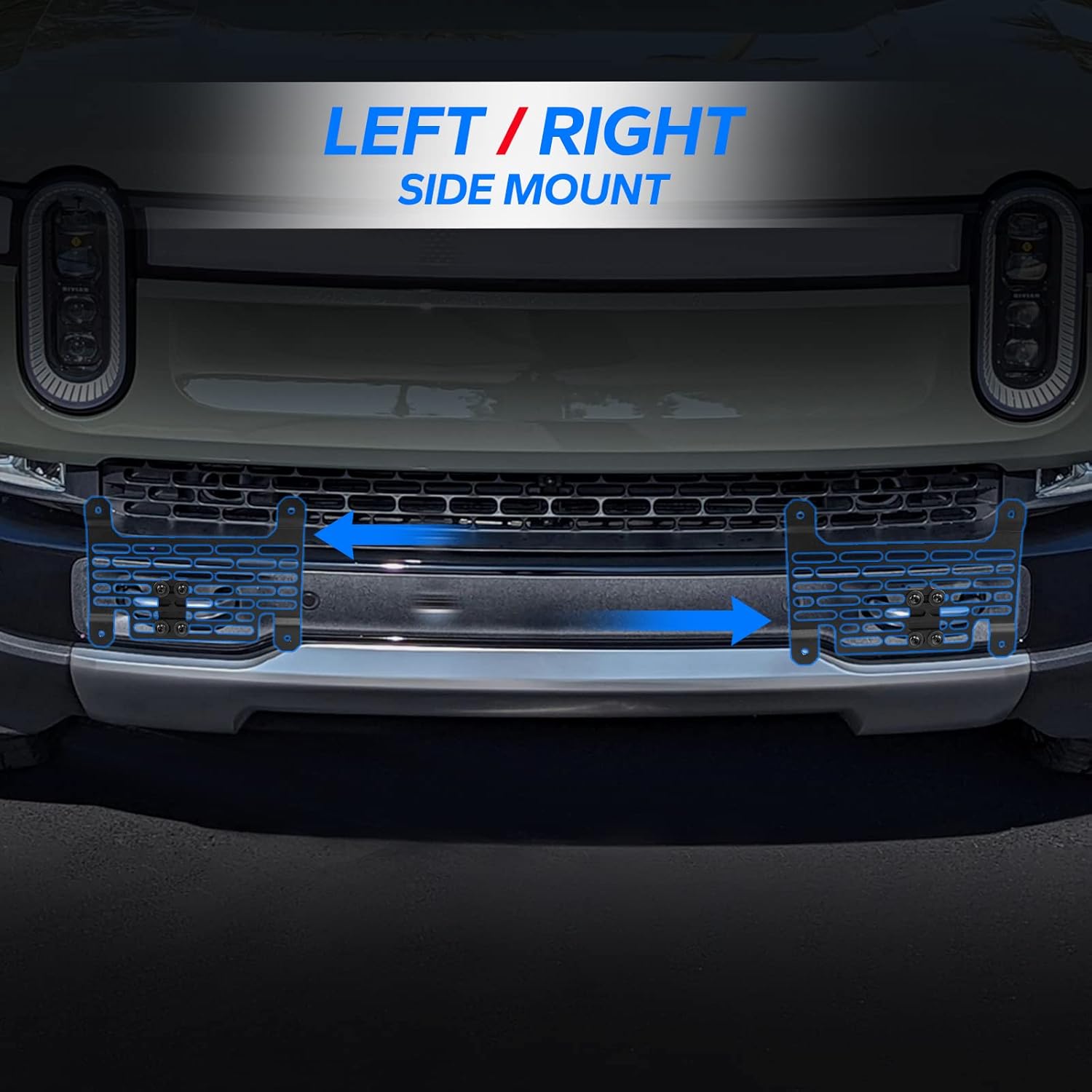 Klutchtech Soporte para placa de matrícula para R1TR1S – Marcos de placa frontal, ganchos de remolque, soporte de placa compatible con accesorios