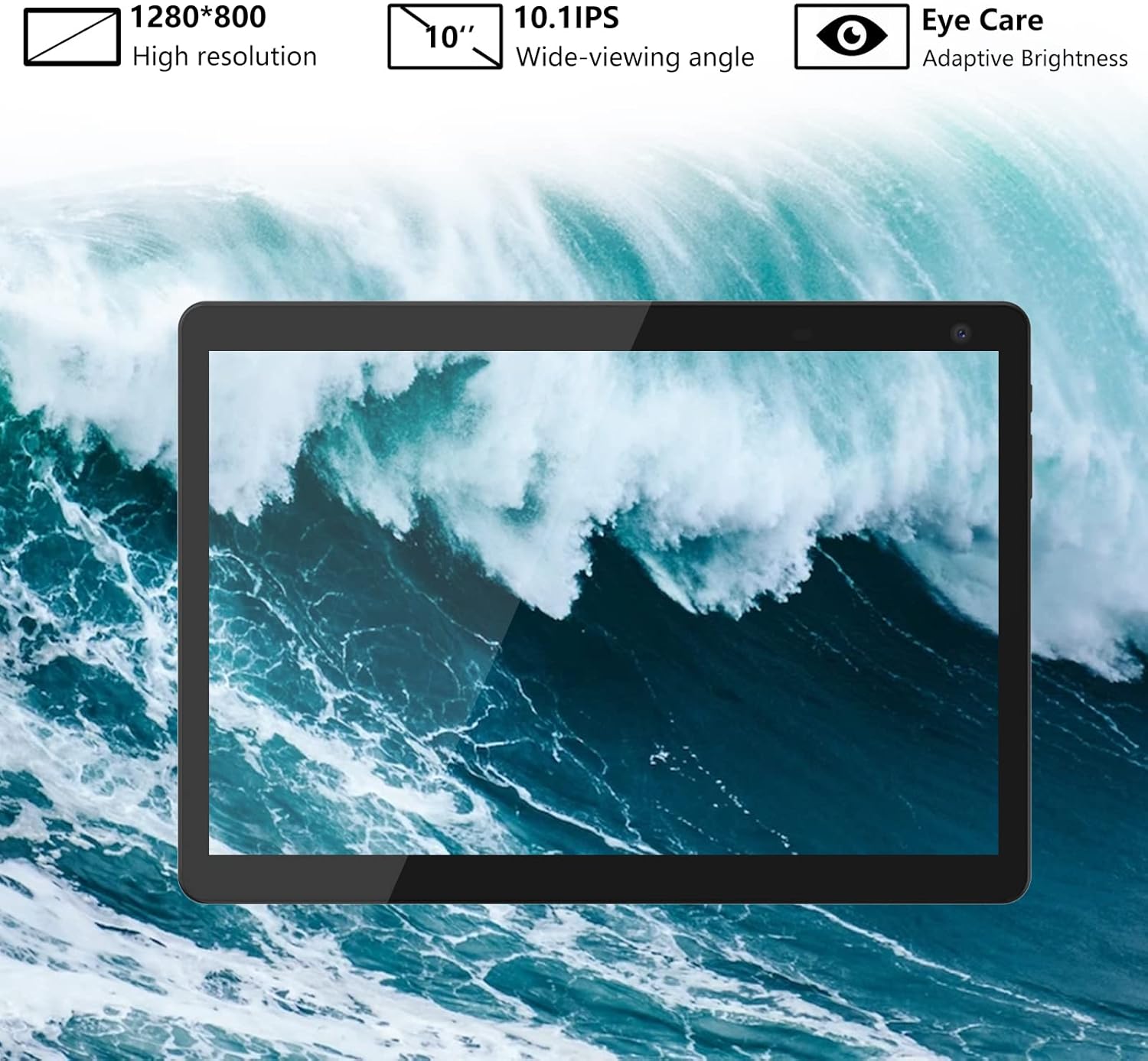 Tableta Android, tabletas de 10 pulgadas, 2 GB+32 GB, soporte para tableta de computadora de 512 GB expandir, cámara de 2 MP + 8 MP, pantalla IPS,
