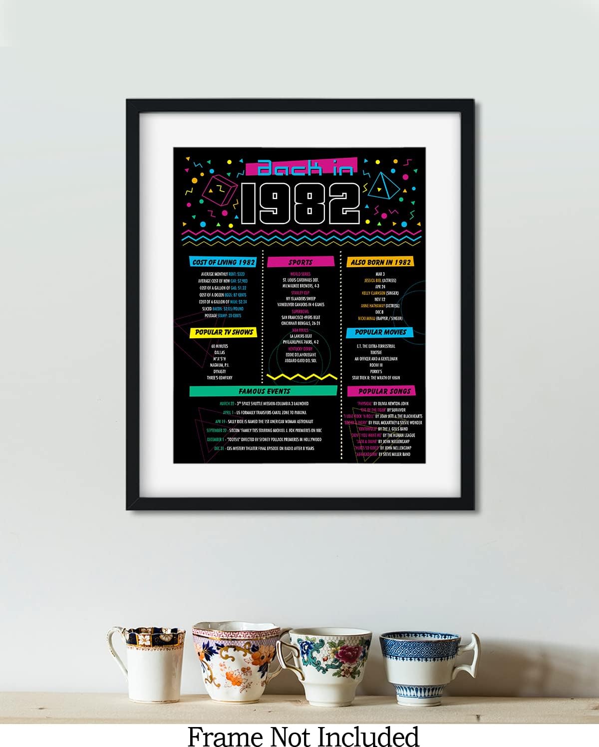 Regalos de cumpleaños número 40 para mujer – Decoración del hogar en 1982 – Regalo, decoraciones de fiesta, suministros para aniversario de boda –