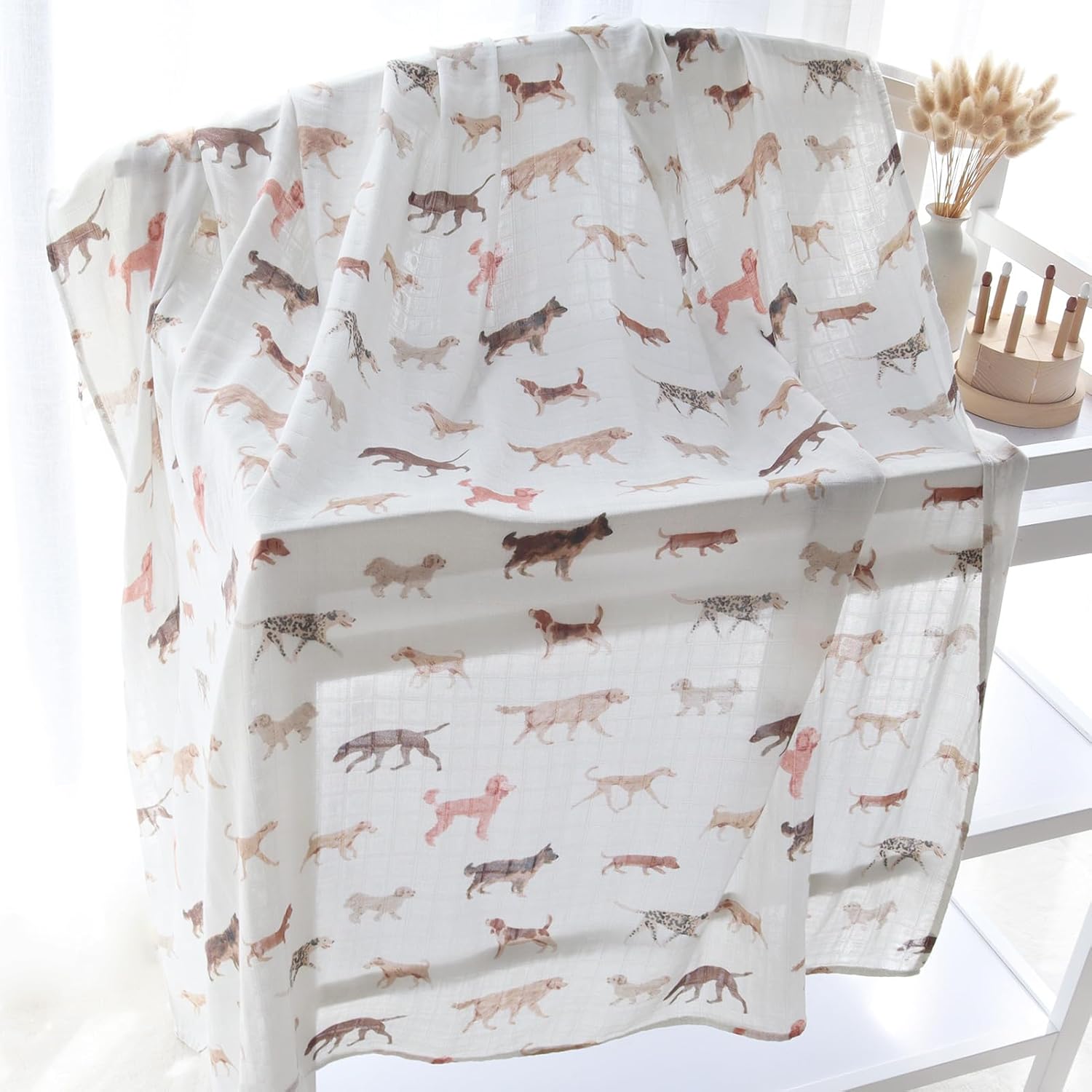 LifeTree Manta para envolver al bebé, 70 % viscosa de bambú y 30 % muselina de algodón, para niños y niñas, artículos esenciales para el cuarto de