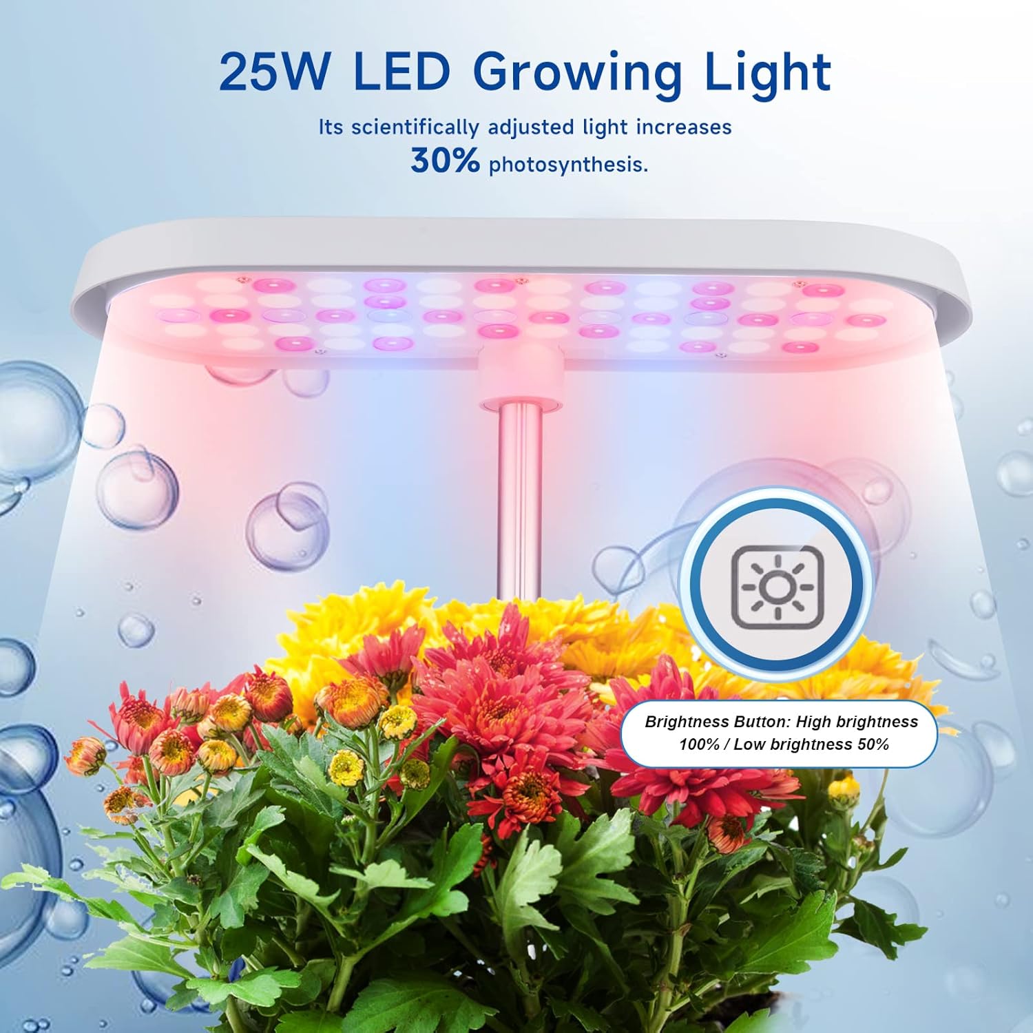 Sistema de cultivo hidropónico, 8 vainas, jardín de hierbas para interiores, kit de jardinería de cultivo de plantas, luz de crecimiento de plantas