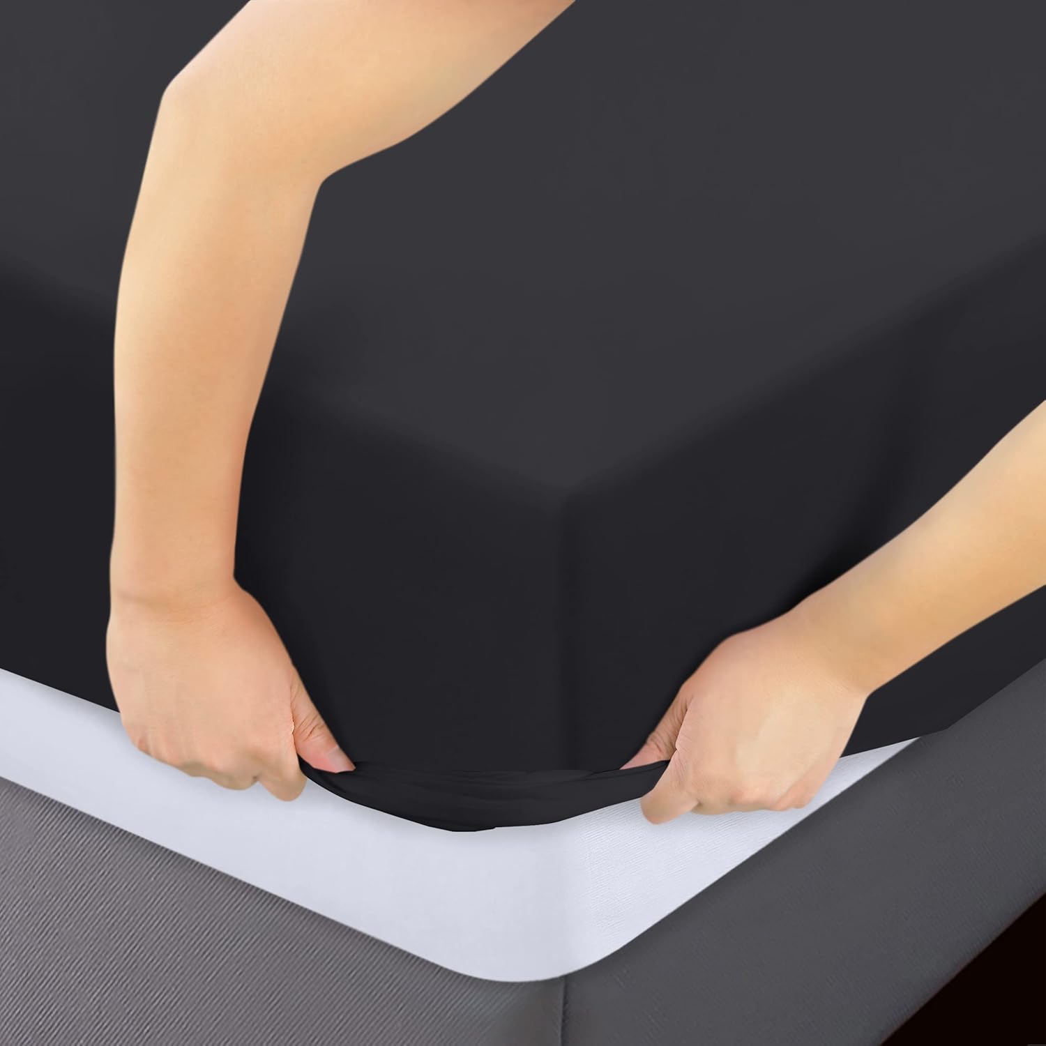 Sábana ajustable, resistente a las arrugas, a la decoloración y a las manchas, hipoalergénicas, incluye un sábana ajustable Utopía Bedding,