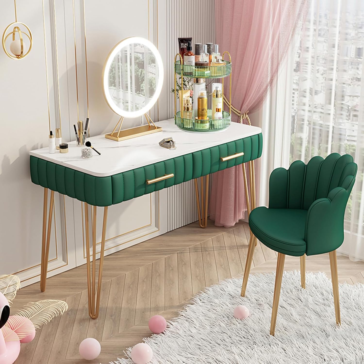 Organizador de maquillaje giratorio de 360, bandejas de baño, organizador de encimera, carrusel de maquillaje, estante giratorio de gran capacidad,