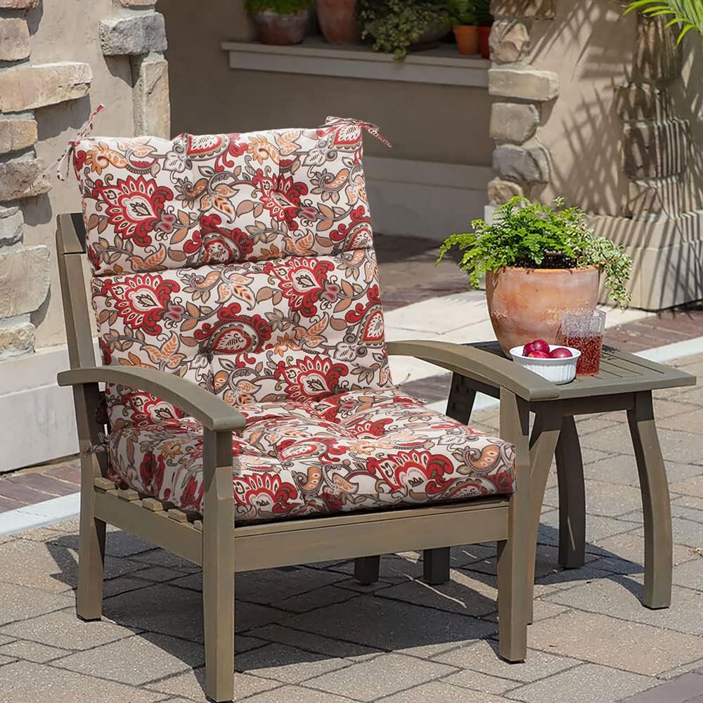 Magpie Fabrics Juego de 2 cojines para silla de respaldo alto para interiores y exteriores, impermeables, para asientos profundos, para tumbona