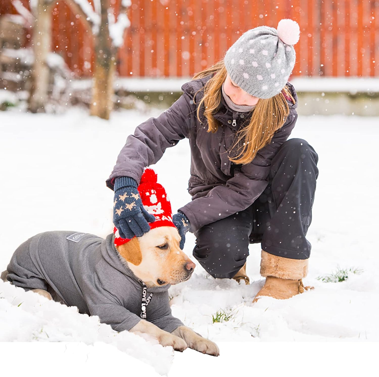 Abrigo de invierno con capucha para perros grandes y medianos, suéter de 4 patas, abrigo cálido con capucha para perro, abrigo de forro polar con