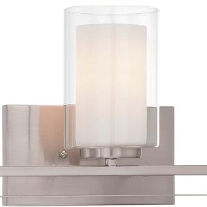 Minka Lavery Parsons 6103-84 – Lámpara de pared para baño, 3 luces, níquel Minka Lavery Parsons 6103-84 – Lámpara de pared para baño, 3 luces, níquel