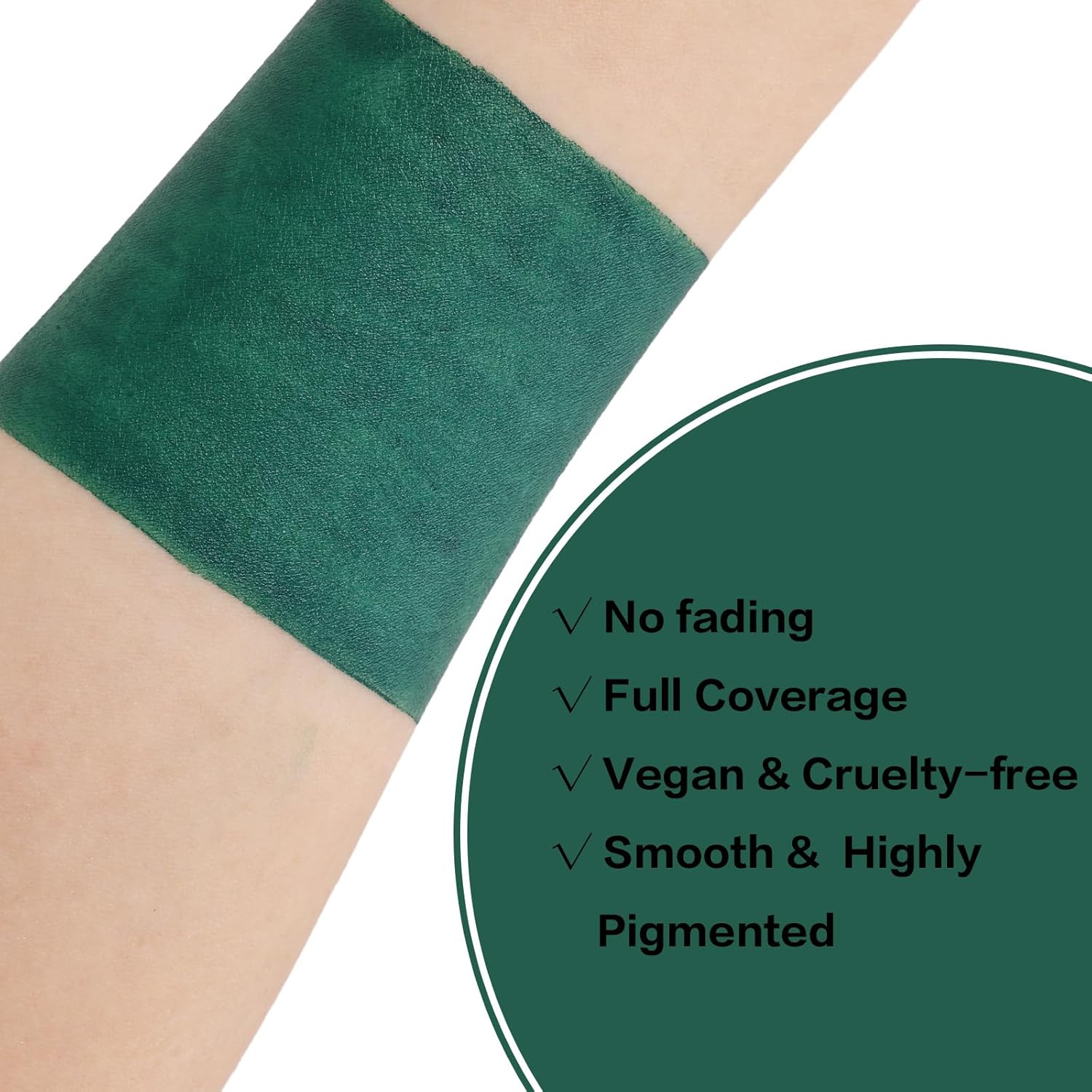 Barra de pintura verde para rostro y cuerpo, crema mezclable, negro, verde profundo, kit de pintura facial para camuflaje deportivo, Halloween, SFX,