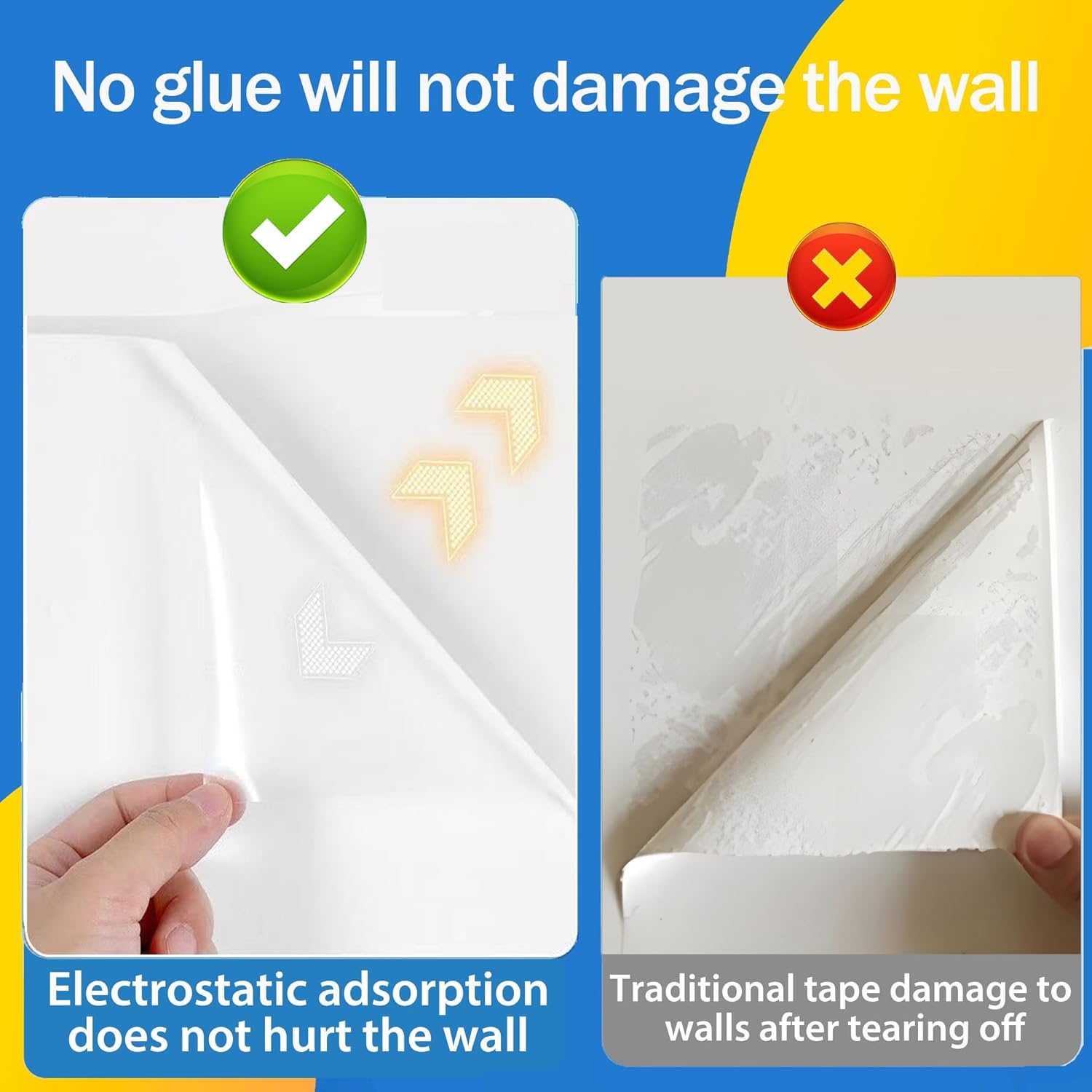 Película protectora de pared electrostática, protector de pared esmerilado, papel de contacto extraíble, película protectora estática mate,