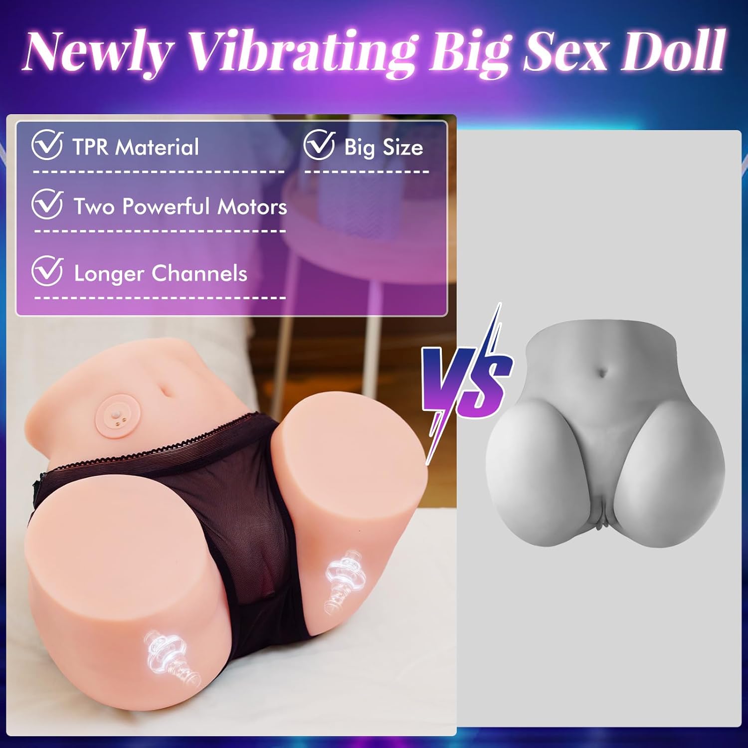 Muñeca sexual vibratoria de 11 libras, juguetes sexuales masculinos  Juguetes para adultos con 10 modos de vibración, masturbador masculino