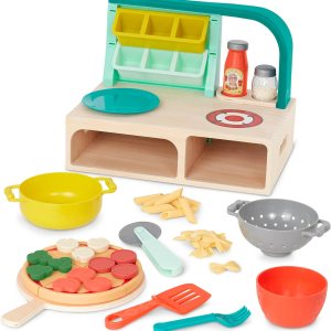 B. toys – Mini Chef – Pizza-n-Pasta Playset – Juego de pizza y pasta de juego de simulación – Comida de juego y accesorios de juego de roles – B. toys – Mini Chef – Pizza-n-Pasta Playset – Juego de pizza y pasta de juego de simulación – Comida de juego y accesorios de juego de roles –