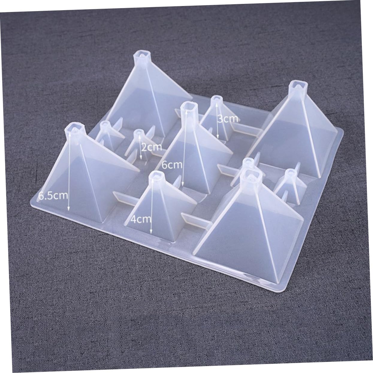 VILLCASE 2 moldes de silicona para resina súper pirámide de silicona DIY suministros de fabricación de pasteles para gelatinas vela cónica molde de