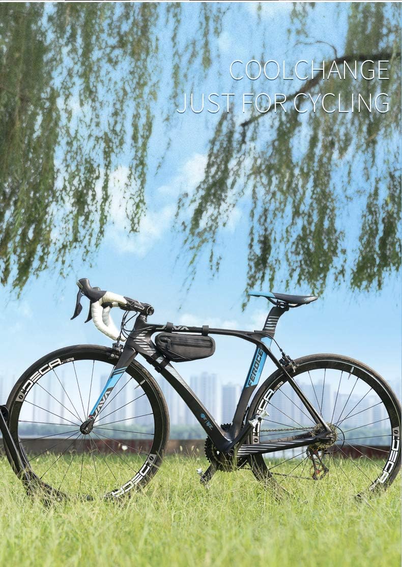 Cool Change Bolsa de bicicleta de tubo superior, bolsa de marco de bicicleta triangular impermeable para bicicleta debajo del tubo para bicicleta de