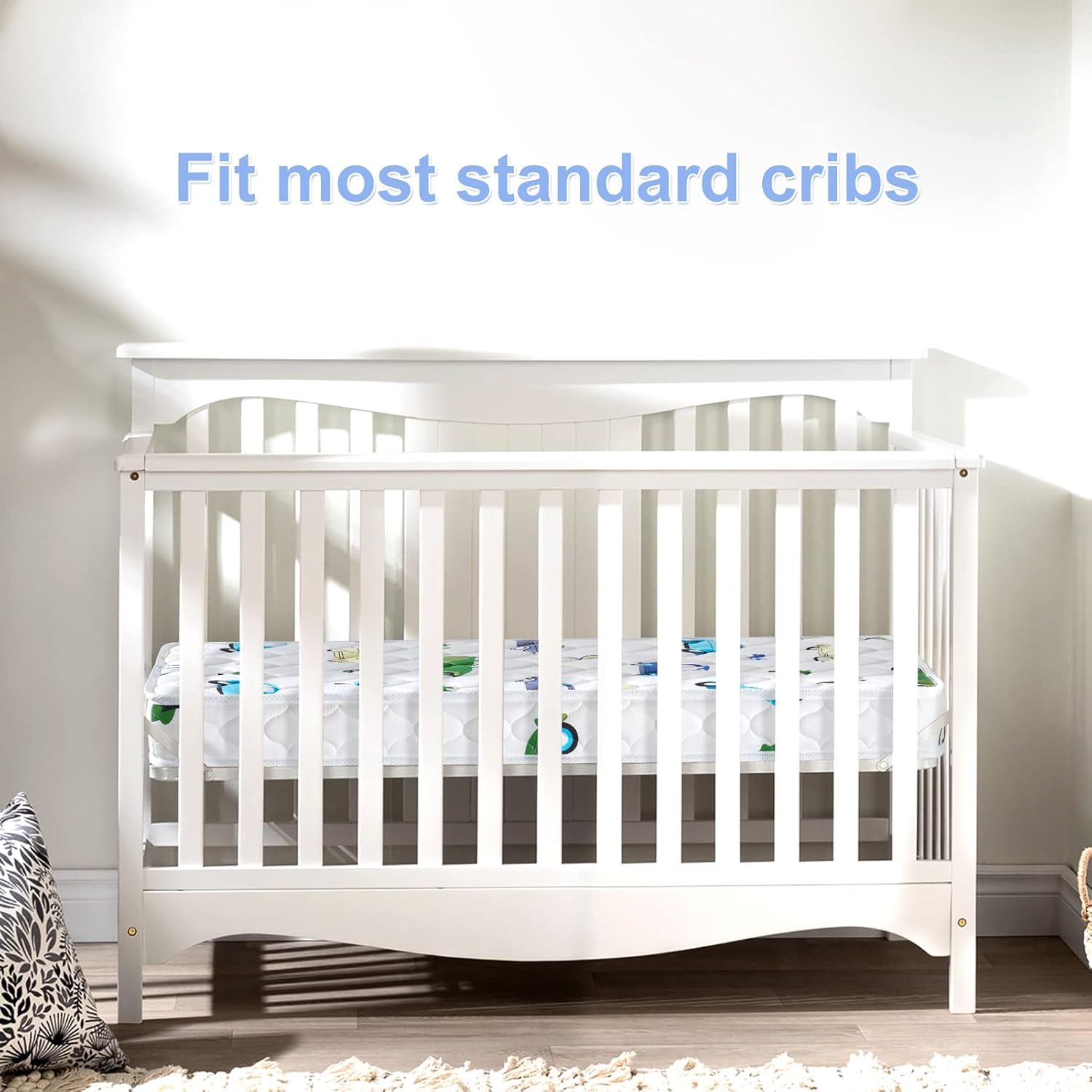 Colchón de espuma prémium para cuna de bebé y colchón para niños pequeños, transpirable, 52 x 27.6 x 5 pulgadas, no tóxico, colchón de firmeza media