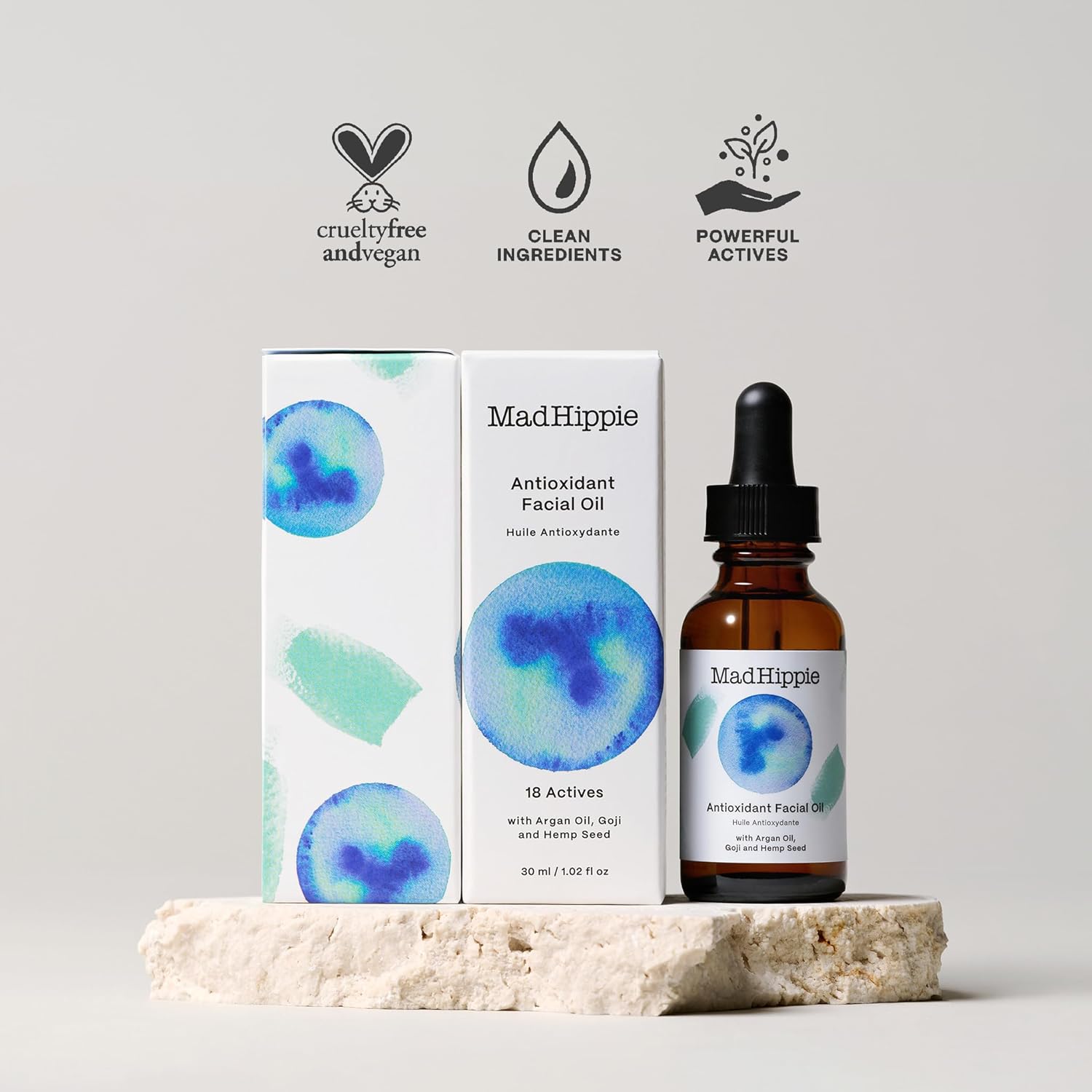 Mad Hippie Aceite facial antioxidante  Aceite facial para mujereshombres con aceite de argán orgánico, hidratante no comedogénico para la cara con