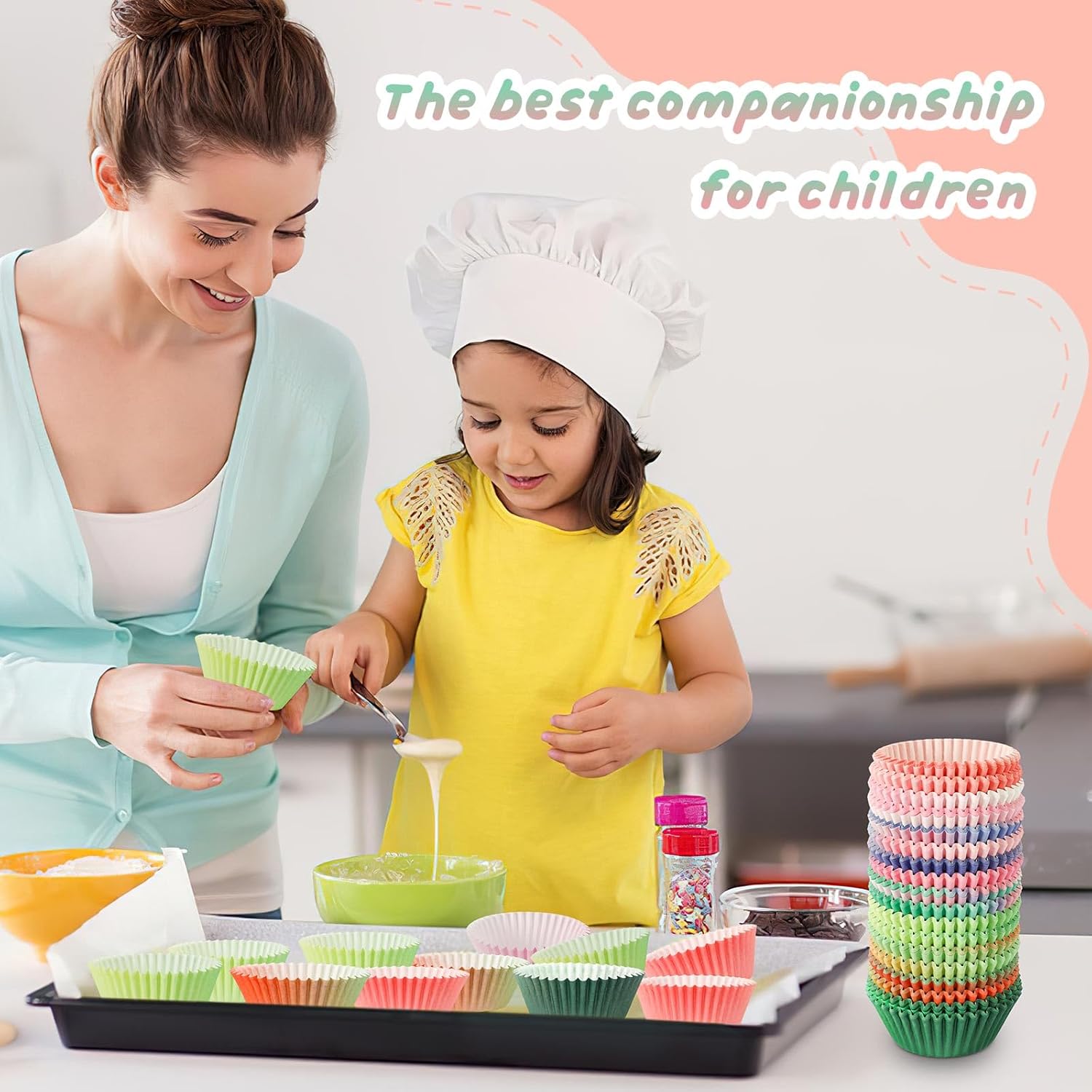SANNIX 450 forros coloridos estándar para cupcakes, diseño degradado, para hornear, envoltorios de papel para magdalenas, para fiestas de