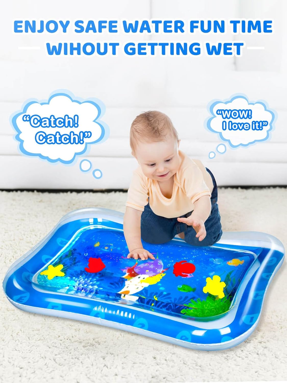 SEPHIX Juguetes para bebés de 0-3-6-12 meses, juguetes para bebés de 3 a 6 meses, tapete de agua boca abajo, artículos esenciales para recién
