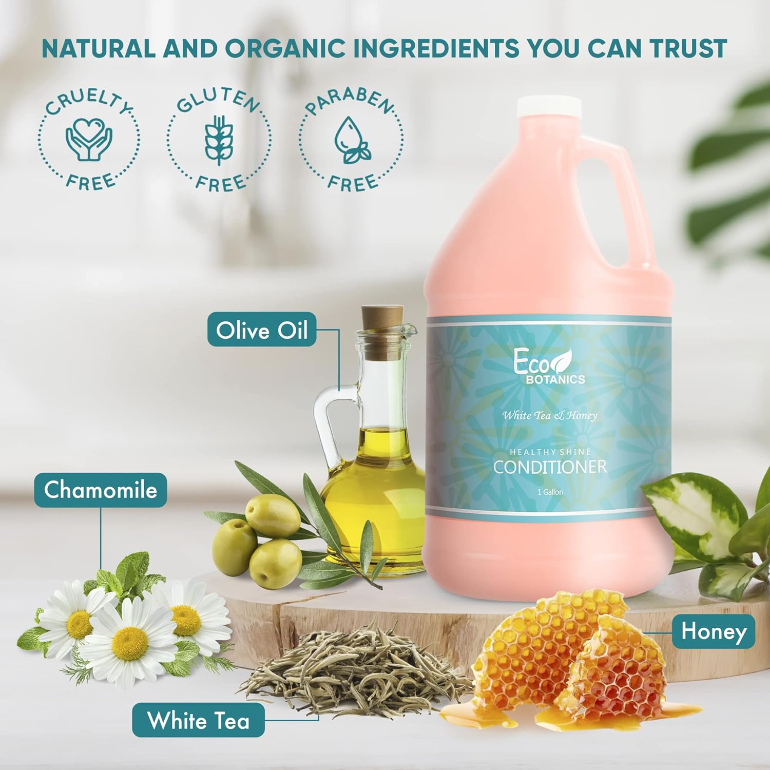 Terra Pure Eco Botanics Acondicionador de hotel  1 galón  Diseñado para rellenar dispensadores de jabón (juego de 4)