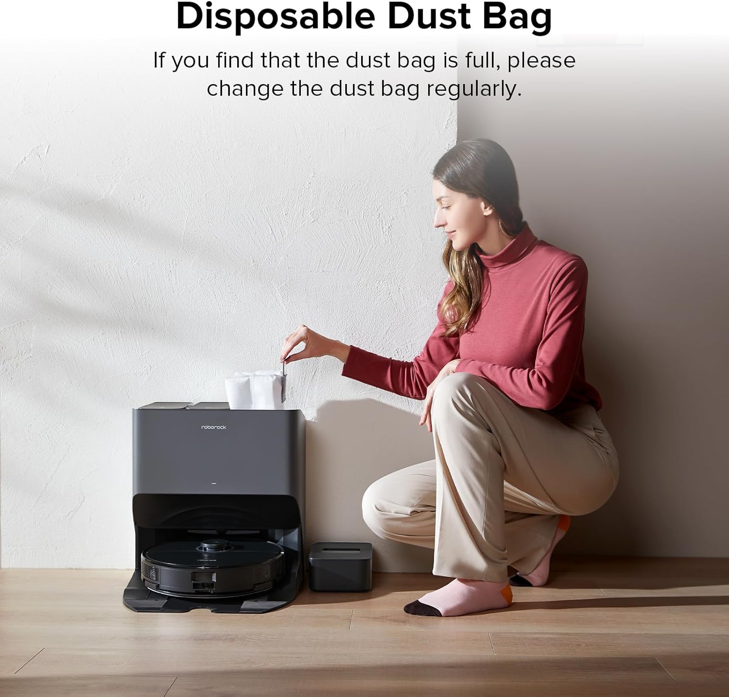 Paquete de 6 bolsas de vacío desechables de 2.5 L para aspiradoras robot roborock S7, S8, Q5, Q7, Q8 y bases de vacío automático