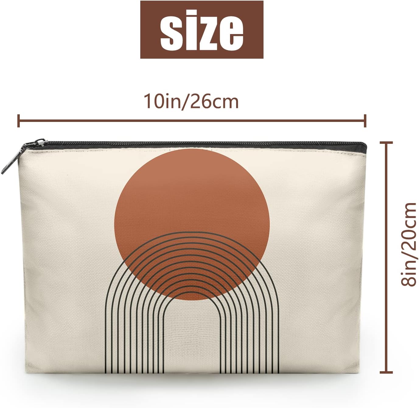 Bolsas de maquillaje de lunares en blanco y negro, patrón circular, bolsa de cosméticos, bolsa de aseo de viaje para mujeres y niñas, Redonda