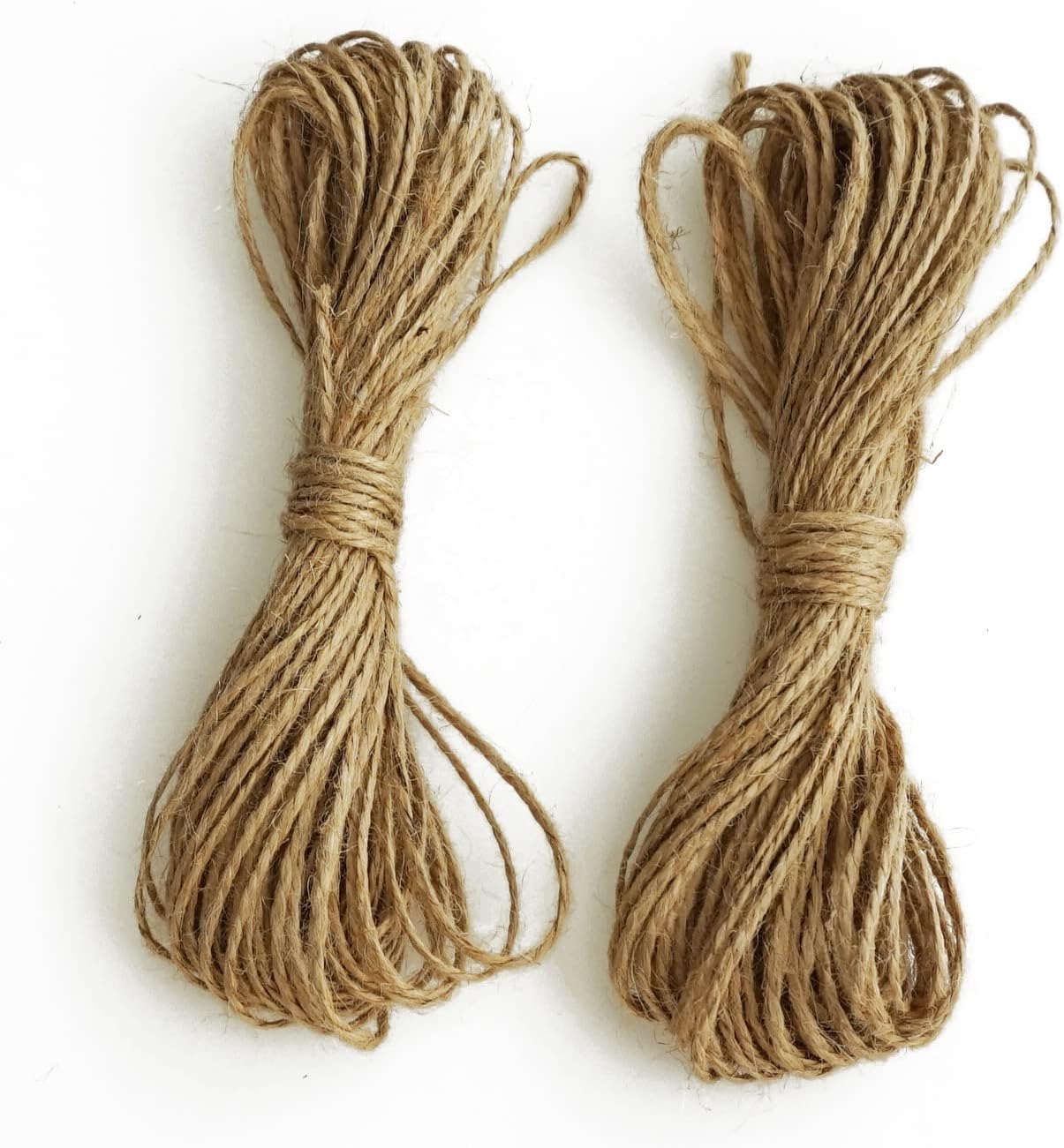 LWR CRAFTS Cordón de yute de 0.059 in, 45 piespaquete (paquete de 2) (natural)