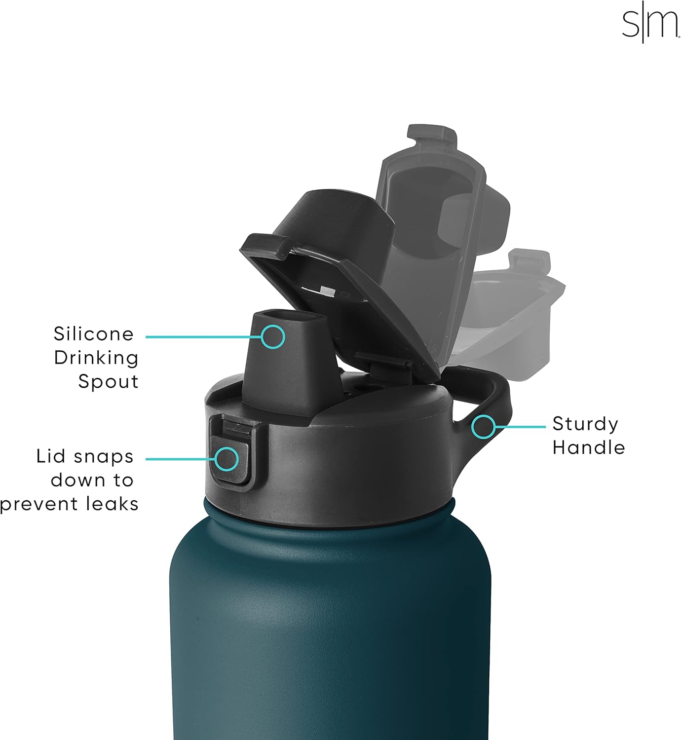 Botella de agua Simple Modern de 1 galón con tapa de sorbete de silicona con marcadores de onzas a prueba de fugas sin BPA, (128 onzas  3.8 libras),
