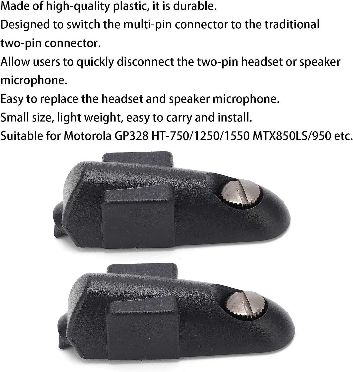 2 adaptadores para auriculares Walkie Talkie compatibles con Motorola GP328 HT75012501550 MTX850LS950 auriculares y micrófonos con enchufe de 2