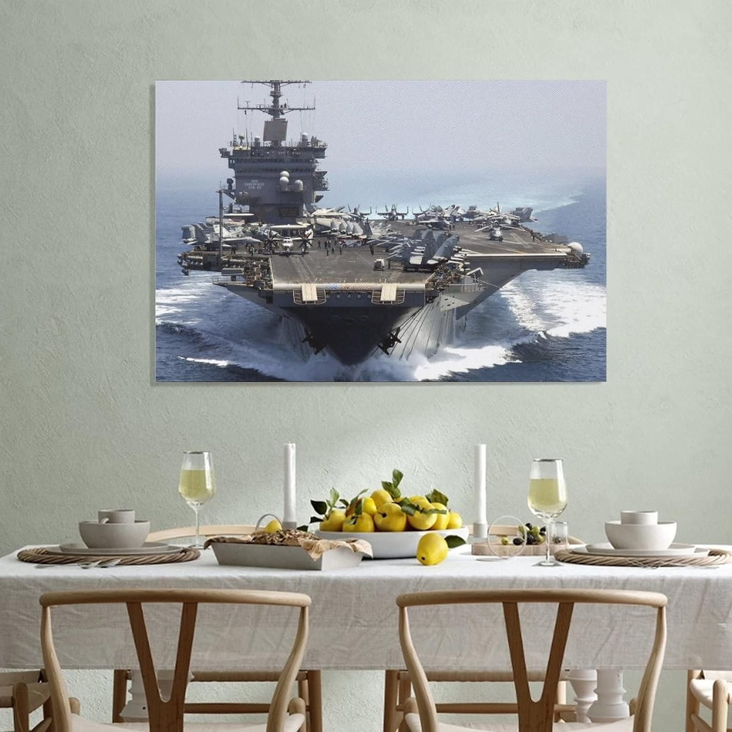 Buque de guerra militar buque de guerra naval USS Enterprise CVN-65 Carrier Sala de batalla Estética Carteles de lona carteles de lona Decoración de