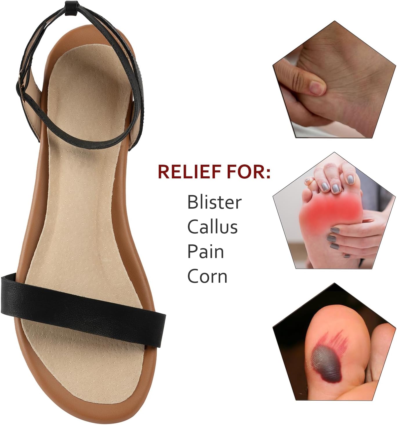 (2 pares) de piel de cerdo antideslizante de tacón alto con soporte de arco, absorción de golpes y sudor, plantillas adhesivas para zapatos de