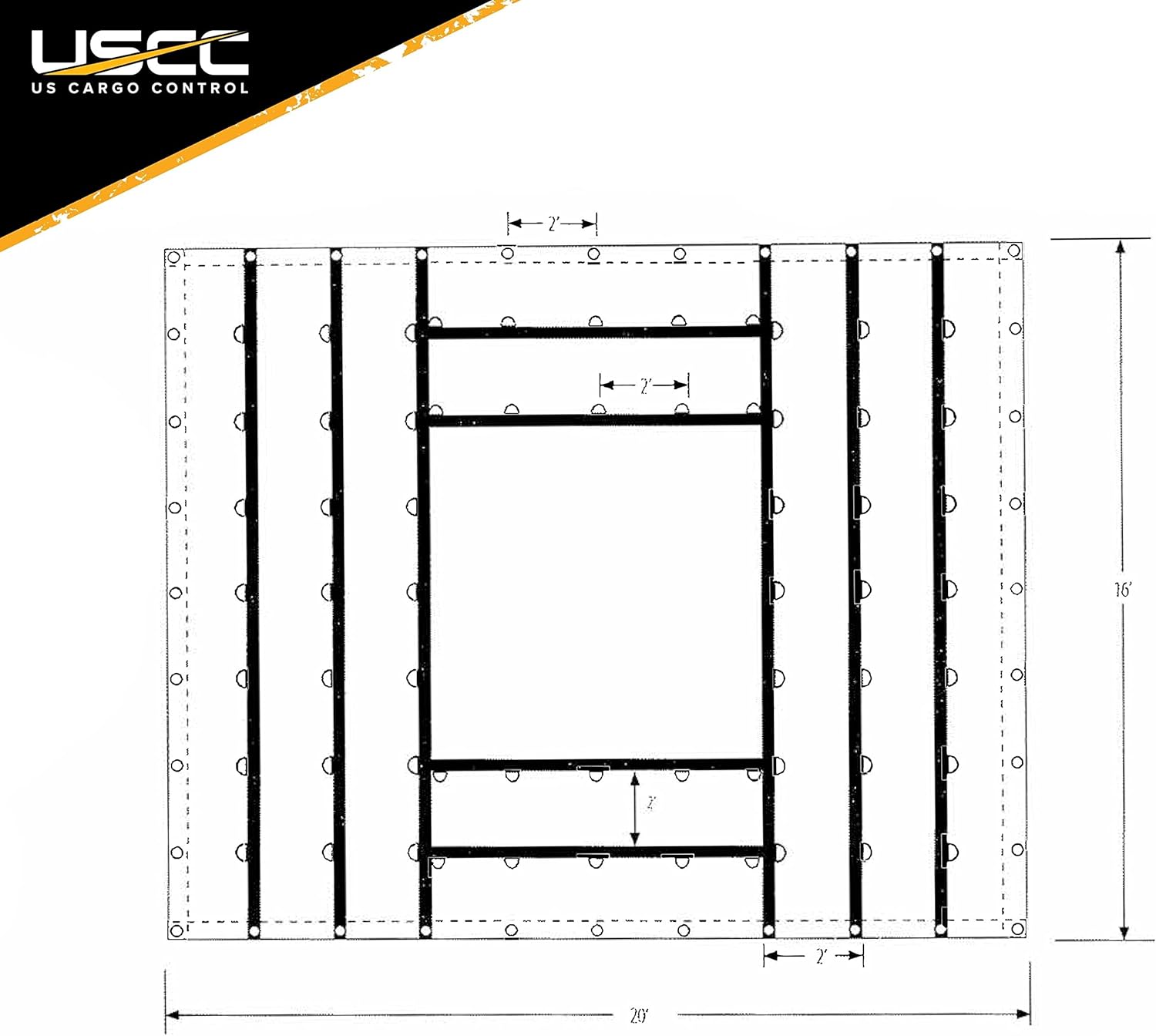 US Cargo Control Lona de acero ligera  Lona de cama plana de 20 pies x 16 pies  14 onzas de material impermeable de poliéster recubierto de PVC