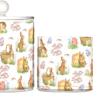 Huevos de Pascua, tarros con tapas, tarros de baño, tarros decorativos para lavandería, contenedor de algodón para dormitorio, artículos esenciales Huevos de Pascua, tarros con tapas, tarros de baño, tarros decorativos para lavandería, contenedor de algodón para dormitorio, artículos esenciales