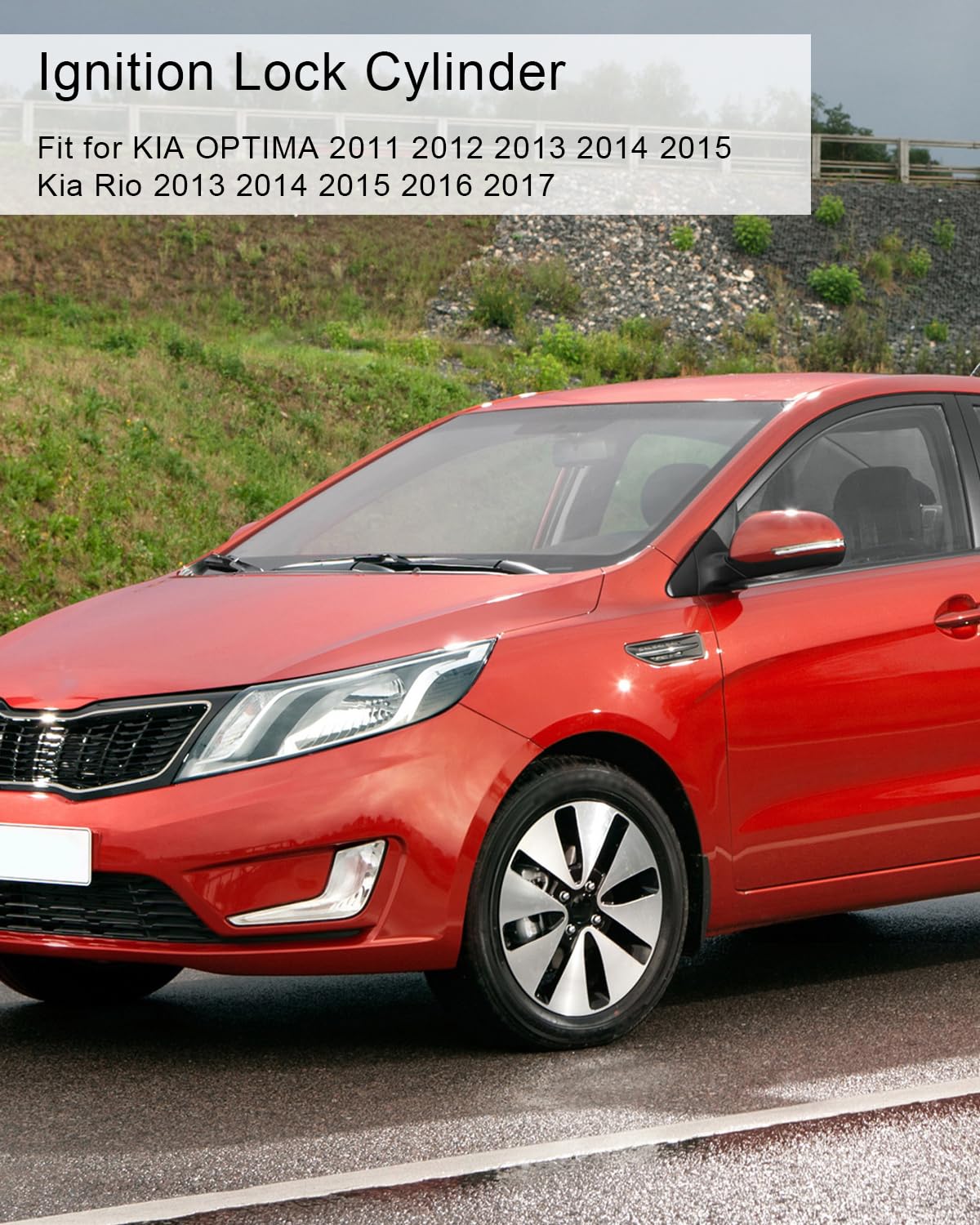 Interruptor de cilindro de bloqueo de encendido con 2 llaves apto para Kia Rio 2013-2017 Kia Optima 2011 2012 2013 2014 2015, reemplazo 81900-1WK00
