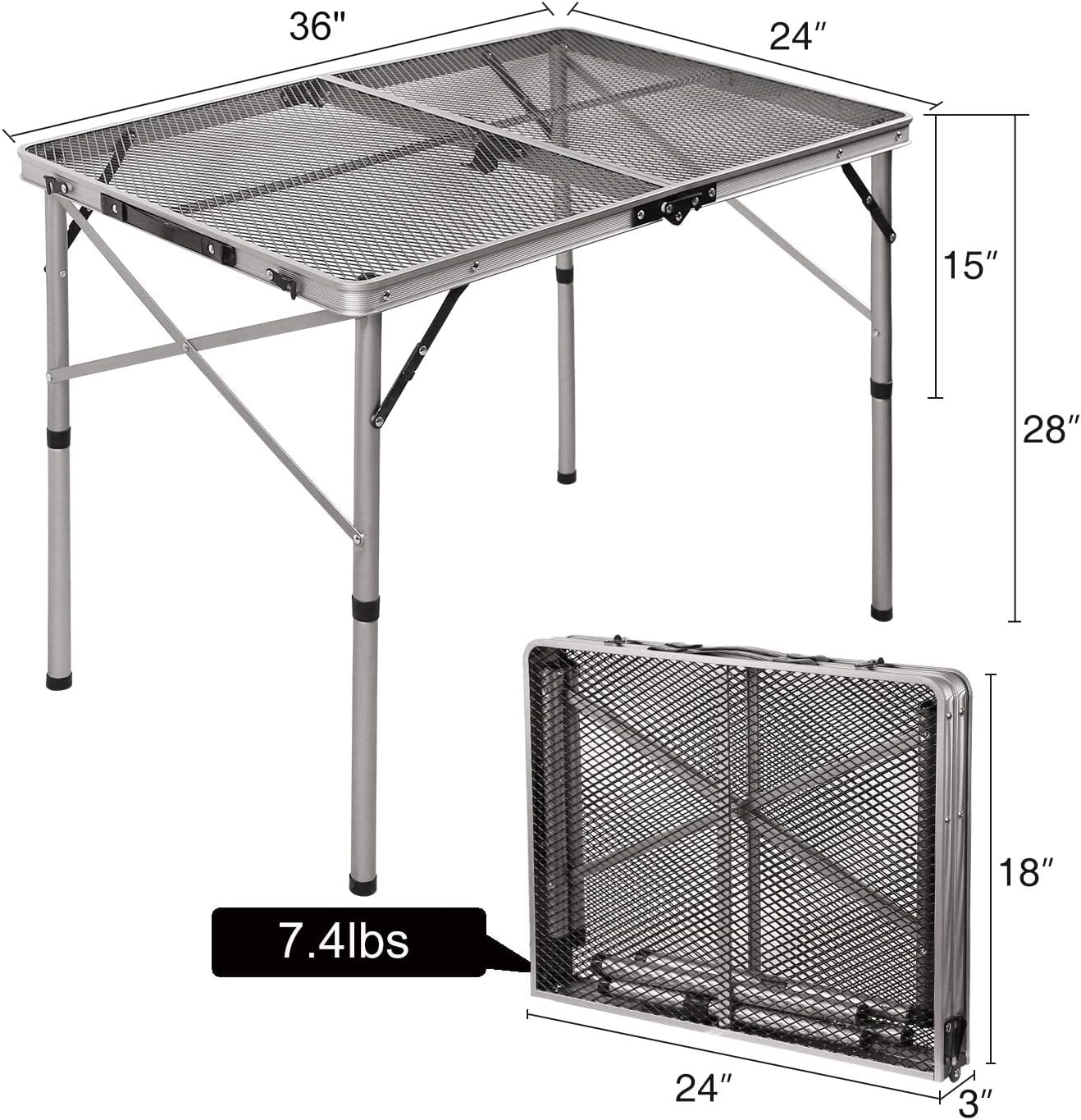 Redcamp – Mesa plegable portátil para parrilla para acampar, mesa ligera de metal de aluminio para cocinar al aire libre, asado, picnic, fácil de