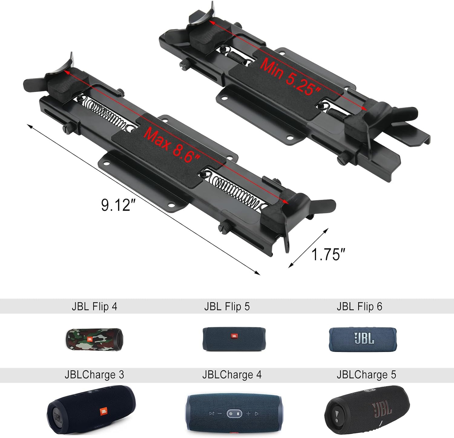 TXEsign Soporte de pared para altavoz JBL Charge 4Charge 5Flip 6Flip 5, soporte de pared de altavoz de metal para altavoz de 5.25 a 7.38 pulgadas