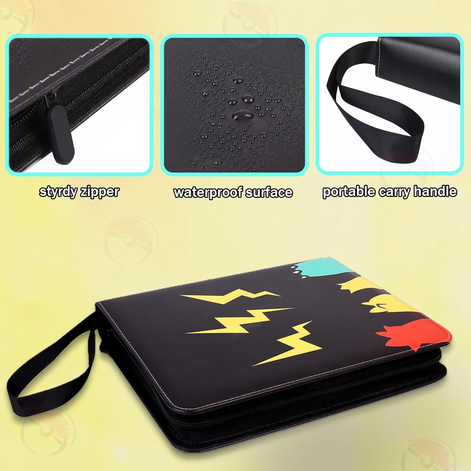 Carpeta de tarjetas  Álbum de tarjetas con 9 bolsillos  Capacidad para 990 tarjetas con 55 fundas extraíbles de doble cara  Soporte para tarjetas de